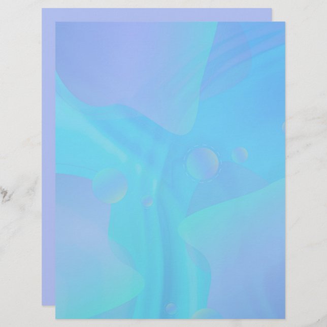 Pastel Blue & Lavender Abstract Design Papper (Fram/baksida)