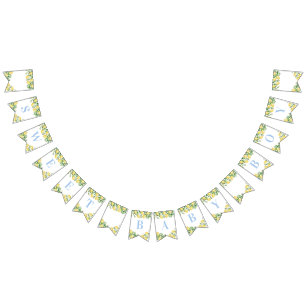Pastel Blue Lemons Sweet Boy Shower Vimplar