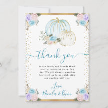 Pastel Blue & Lila Blommigt Pumpkins Fall Wedding