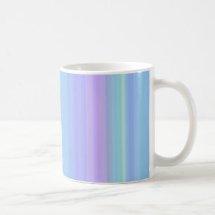 Pastel Blue Lila Grönt Rand Mugg