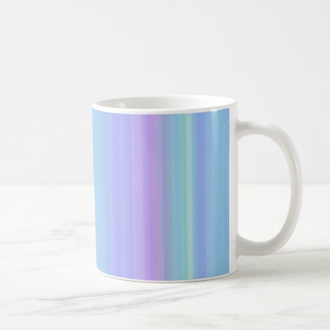 Pastel Blue Lila Grönt Rand Mugg (Höger)
