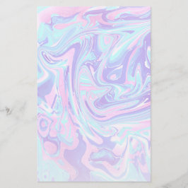 Pastel Blue & Lila Marble Liquid Struktur Brevpapper