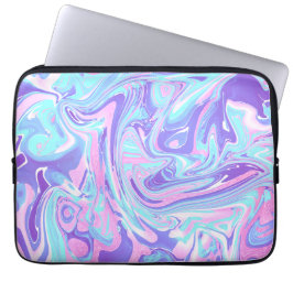 Pastel Blue & Lila Marble Liquid Struktur Laptop Fodral