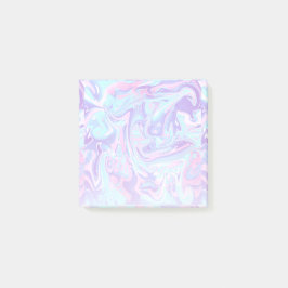 Pastel Blue & Lila Marble Liquid Struktur Post-it Block