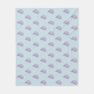 Pastel Blue Lilac Cowgirl Rodeo Mönster Fleecefilt