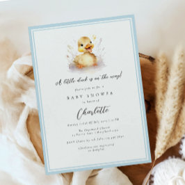 Pastel Blue Little Anka Baby Shower Inbjudningar