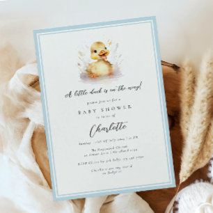 Pastel Blue Little Anka Baby Shower Inbjudningar