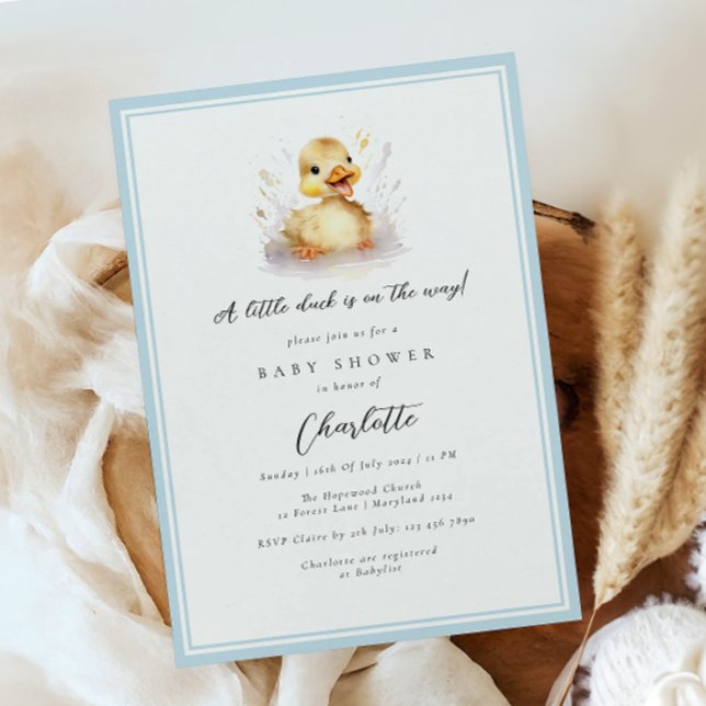 Pastel Blue Little Anka Baby Shower Inbjudningar (Skapare uppladdad)