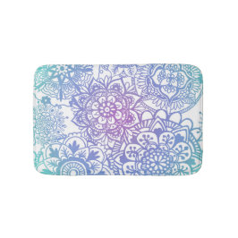 Pastel Blue och Lila Mandala Mönster Bath Mat Badrumsmatta