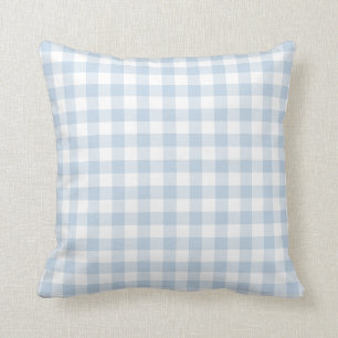 Pastel Blue och White Gingham Mönster Kudde