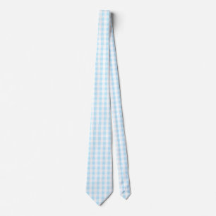 Pastel Blue och White Gingham Mönster Slips