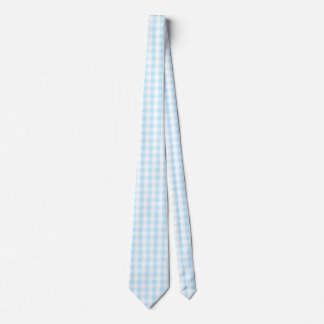 Pastel Blue och White Gingham Mönster Slips