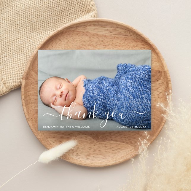 Pastel Blue Photo Tack Baby Shower Tack Kort (Skapare uppladdad)