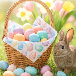 Pastel Blue Pink Easter Egg Pattern 