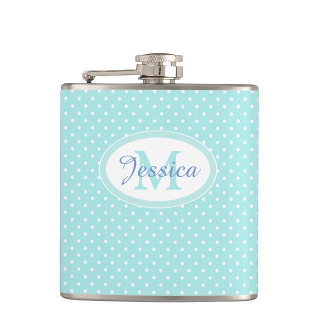 Pastel Blue Polka Dot-Personlig Fickplunta (Framsidan)