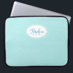 Pastel Blue Polka Dot-Personlig Laptop Fodral<br><div class="desc">Cute Polka punkt personlig laptop sleeve.</div>