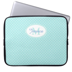 Pastel Blue Polka Dot-Personlig Laptop Fodral