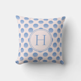 Pastel Blue Polka dots Anpassningsbar Monogram Kudde