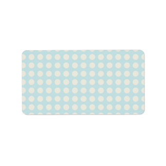 PASTEL BLUE POLKADOTS OCH RIBBON ADRESSETIKETT
