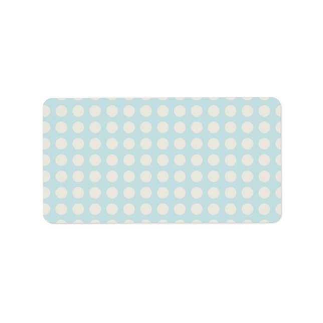 PASTEL BLUE POLKADOTS OCH RIBBON ADRESSETIKETT (Framsidan)