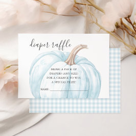 Pastel Blue Pumpkin Baby Shower Raffle Card OSA Kort