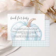 Pastel Blue Pumpkin Bok för Pojke Shower