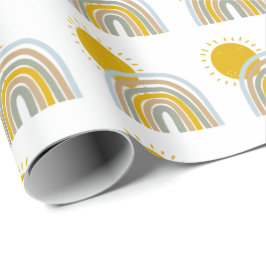 Pastel Blue Rainbow 1 Birthday Party tema Presentpapper