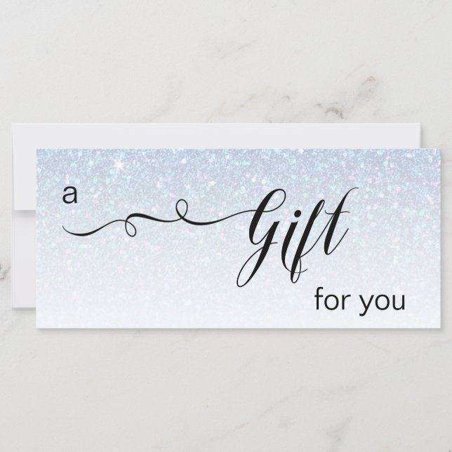 *~* Pastel Blue Rainbow Glitter Trendig Gift Card (Framsida)