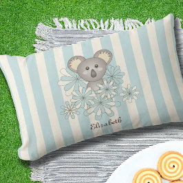 Pastel Blue Rand Cute Koala Bear Kids utomhus Lumbarkudde