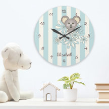 Pastel Blue Rand Cute Koala Nursery / Kids Room