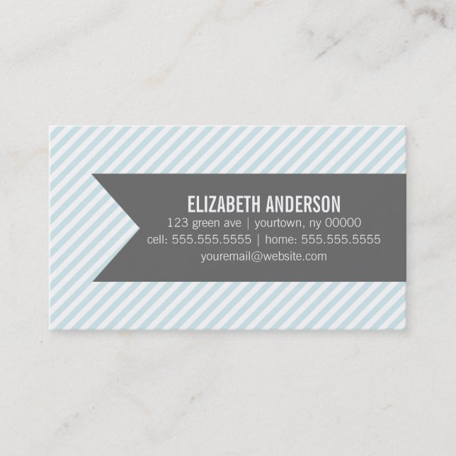 Pastel Blue Rand Visitkort (Framsida)