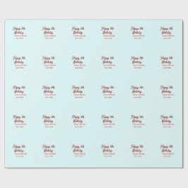 Pastel blue red happy 16th birthday name date eleg presentpapper