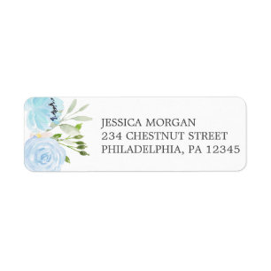Pastel Blue Return-adressetikett Returadress Etikett