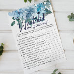 Pastel Blue Ro spelar vad skulle Groom säga? Flygblad<br><div class="desc">Vad skulle Groom säga möhippa? Pastellblå vattenfärgssamling för blommigt av handmålad vild ro. Matchande objekt för att slutföra din händelsesamling finns i vårt Zazzle-arkiv!</div>