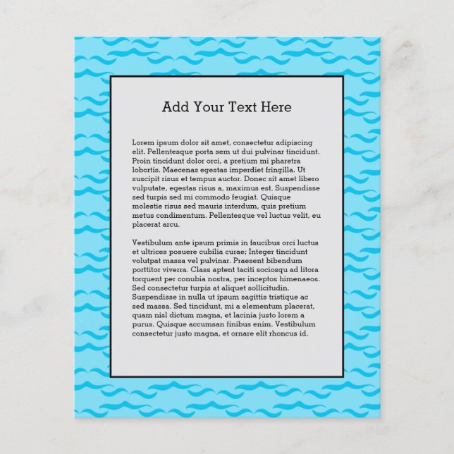 Pastel Blue Sea Vatten Vinkara  havet Flygblad (Framsidan)