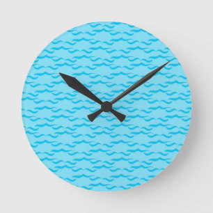 Pastel Blue Sea Vatten Vinkara havet Rund Klocka