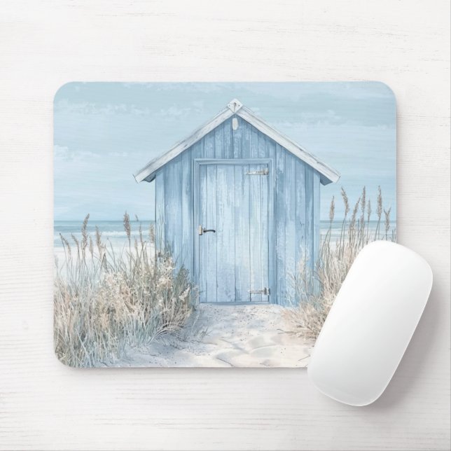 PASTEL BLUE SEASIDE BEACH HUT BY THE OCEAN MUSMATTA (Med mus)