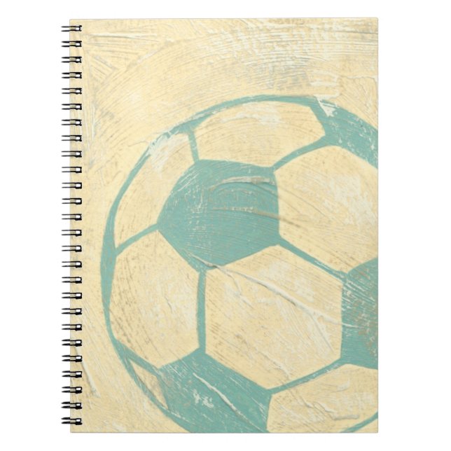 Pastel Blue Soccer Ball by Chariklia Zarris Anteckningsbok (Framsidan)
