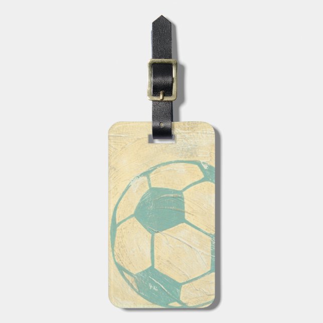 Pastel Blue Soccer Ball by Chariklia Zarris Bagagebricka (Vertikal Framsida)