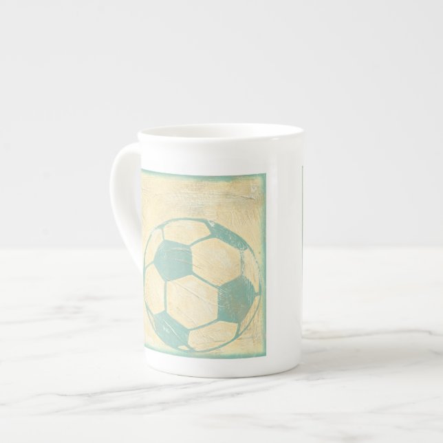 Pastel Blue Soccer Ball by Chariklia Zarris Benporslin Mugg (Framsida vänster)