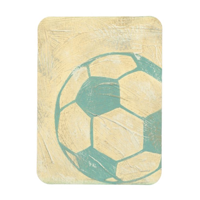 Pastel Blue Soccer Ball by Chariklia Zarris Magnet (Vertikal)