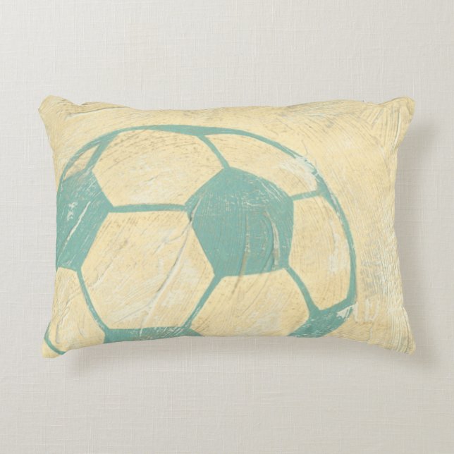 Pastel Blue Soccer Ball by Chariklia Zarris Prydnadskudde (Framsidan)