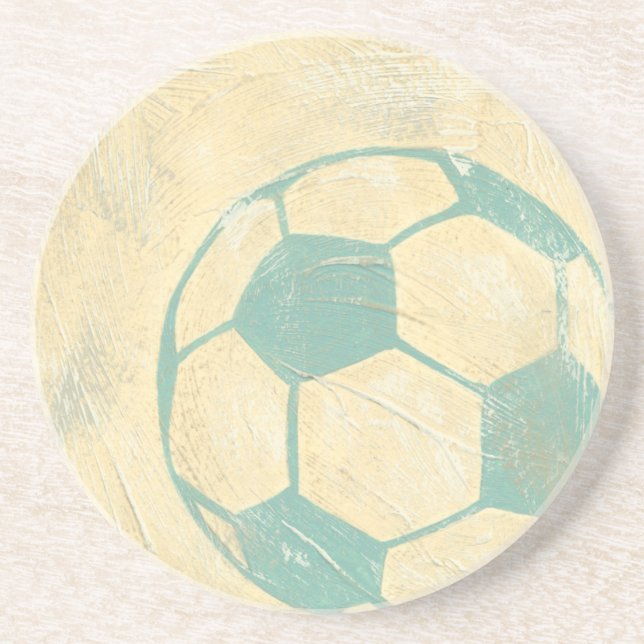 Pastel Blue Soccer Ball by Chariklia Zarris Underlägg Sandsten (Framsidan)