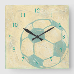 Pastel Blue Socer Ball av Chariklia Zarris Fyrkantig Klocka