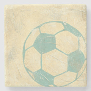 Pastel Blue Socer Ball av Chariklia Zarris Underlägg Sten