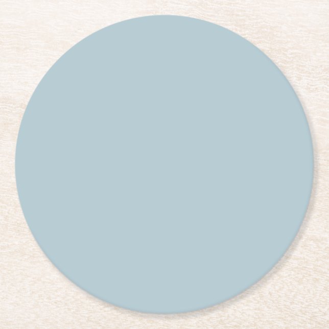 Pastel Blue Solid Färg | Klassisk | ELEGANT Underlägg Papper Rund (Framsidan)
