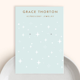 Pastel Blue Spiritual Boho Stars Earring Display Visitkort