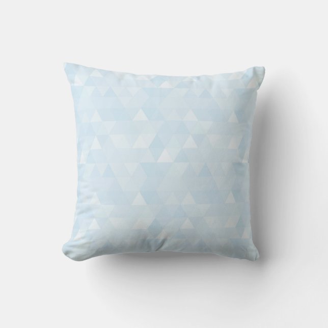Pastel Blue Triangle Mosaic Pillow Kudde (Framsida)