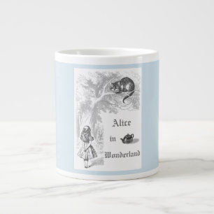 Pastel Blue Vintage Alice i Wonderland Jumbo Mugg
