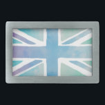 Pastel Blue Watercolor Union Jack Flagga<br><div class="desc">Union Jack flagga i pastellblått och blekt lila vattenfärg.</div>